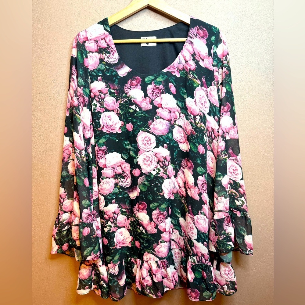 Show Me Your MuMu Margot Mini Floral Long Sleeve Dress Whimsical Flowy Sz Medium